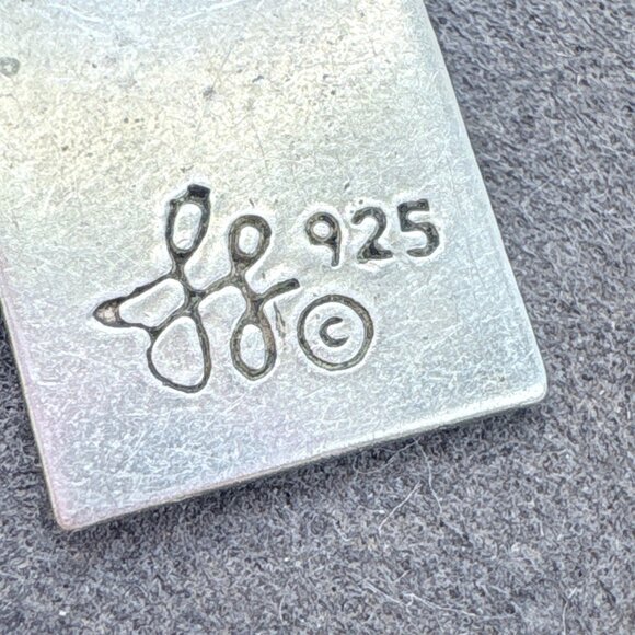 VTG Sterling Silver 925 Blue Enamel Cross Design Pendant Size 1.25" Length - Picture 5 of 9